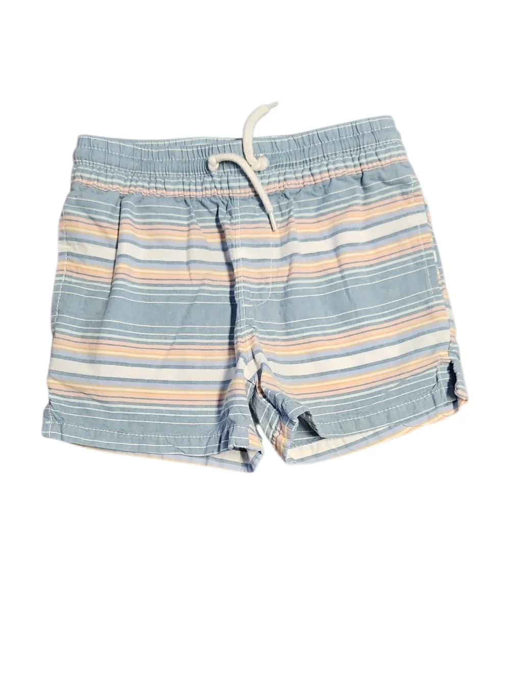 OshKosh B'gosh Toddler Striped Drawstring Shorts Blue Peach Yellow Site 3t